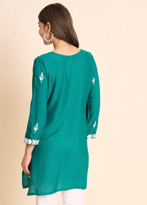 Blue Readymade Rayon Kurti