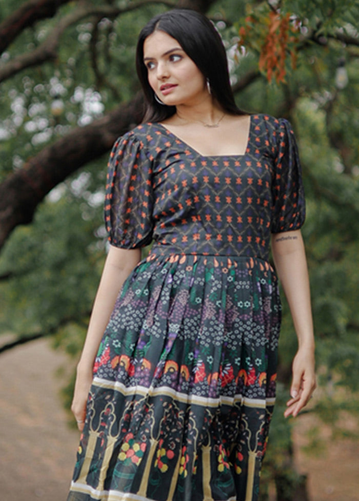 Green Readymade Chanderi Kurti - Indian Silk House Agencies