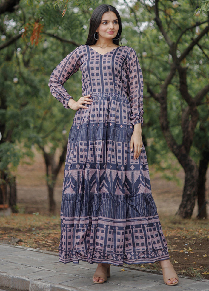 Grey Readymade Chanderi Kurti - Indian Silk House Agencies