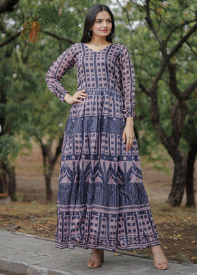 Grey Readymade Chanderi Kurti - Indian Silk House Agencies