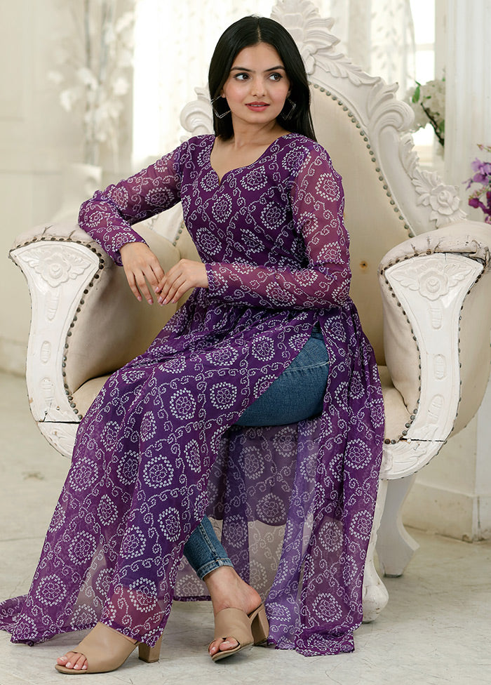 Wine Readymade Georgette Kurti