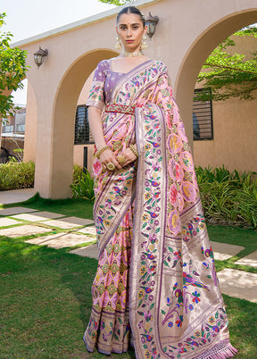 Peach Dupion Silk Saree With Blouse Piece - Indian Silk House Agencies