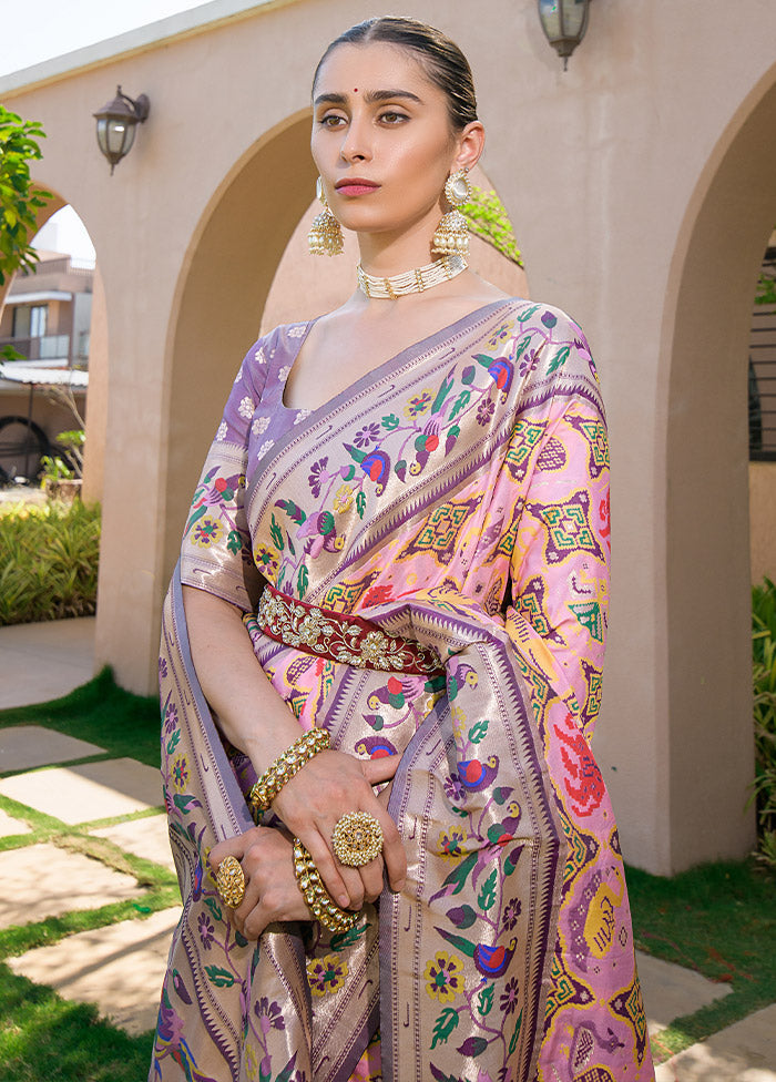 Peach Dupion Silk Saree With Blouse Piece - Indian Silk House Agencies