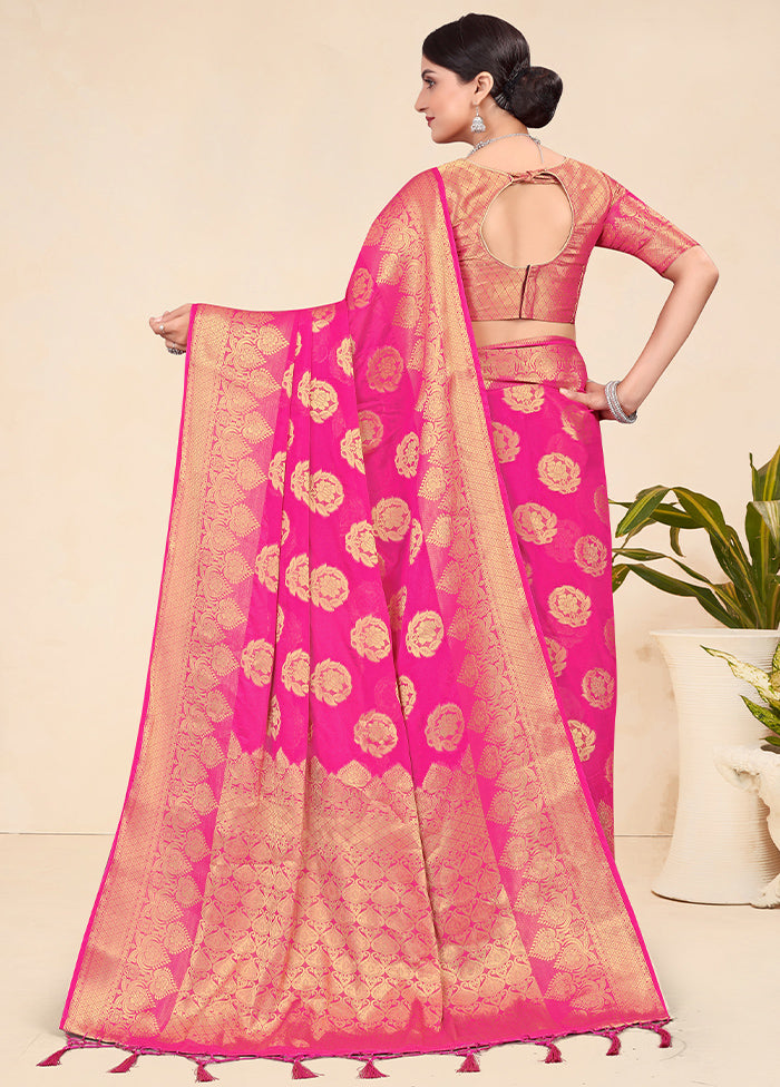 Pink Spun Silk Saree With Blouse Piece - Indian Silk House Agencies