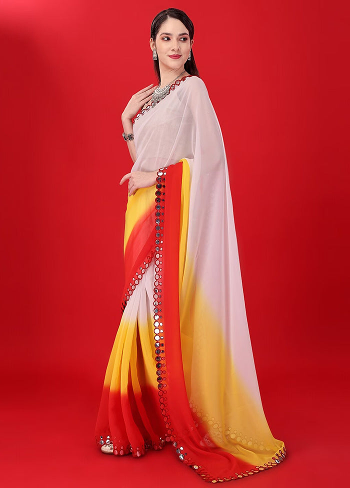 Multicolor Georgette Saree With Blouse Piece - Indian Silk House Agencies