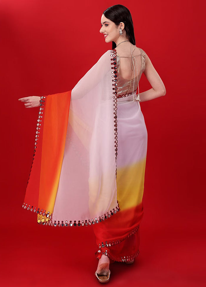 Multicolor Georgette Saree With Blouse Piece - Indian Silk House Agencies