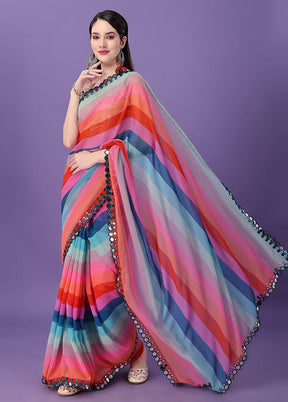 Multicolor Georgette Saree With Blouse Piece - Indian Silk House Agencies