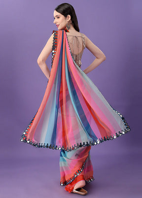 Multicolor Georgette Saree With Blouse Piece - Indian Silk House Agencies