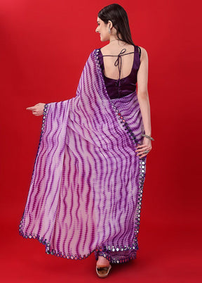 Purple Georgette Saree With Blouse Piece - Indian Silk House Agencies