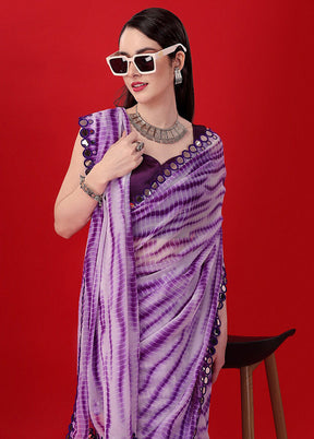 Purple Georgette Saree With Blouse Piece - Indian Silk House Agencies