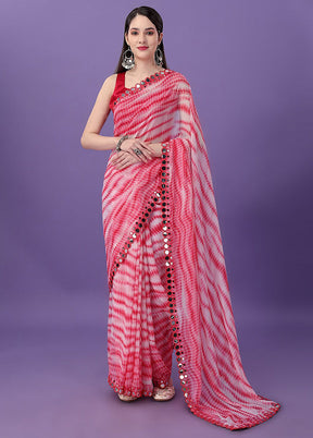 Red Georgette Saree With Blouse Piece - Indian Silk House Agencies