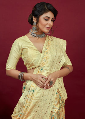 Yellow Cotton Saree With Blouse Piece - Indian Silk House Agencies