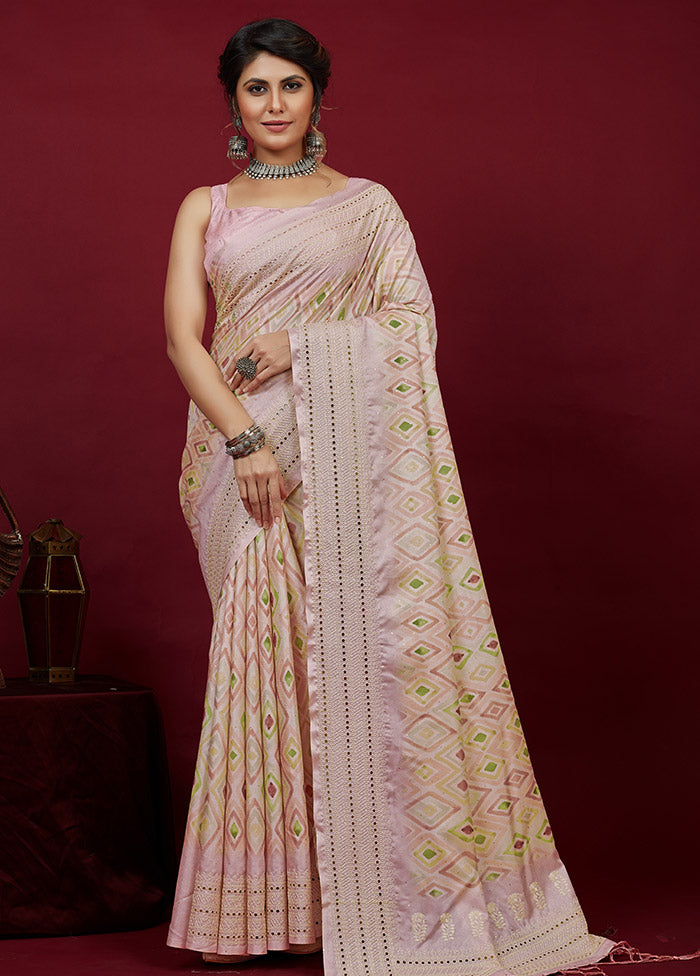 Pink Cotton Saree With Blouse Piece - Indian Silk House Agencies