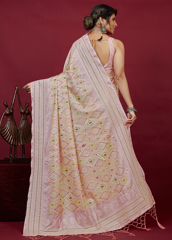 Pink Cotton Saree With Blouse Piece - Indian Silk House Agencies