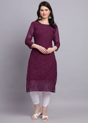 Wine Readymade Georgette Kurti