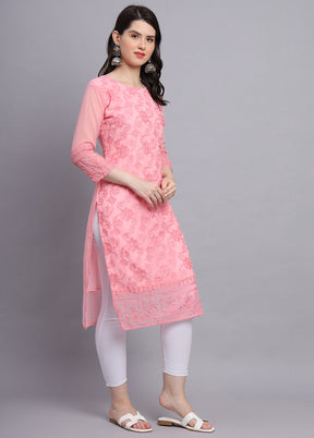 Pink Readymade Georgette Kurti