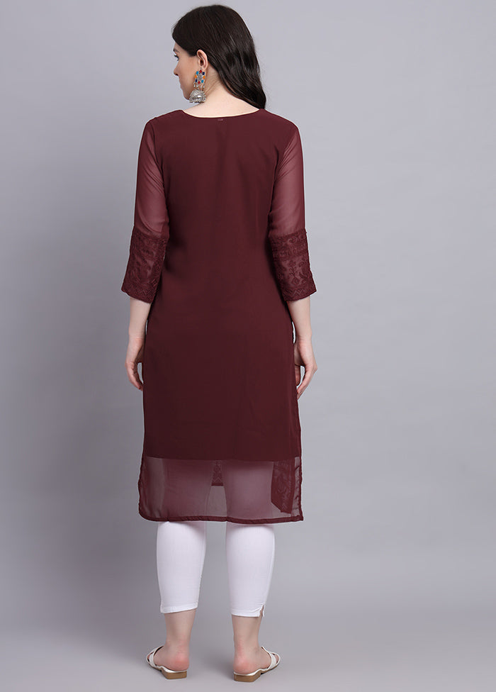 Maroon Readymade Georgette Kurti