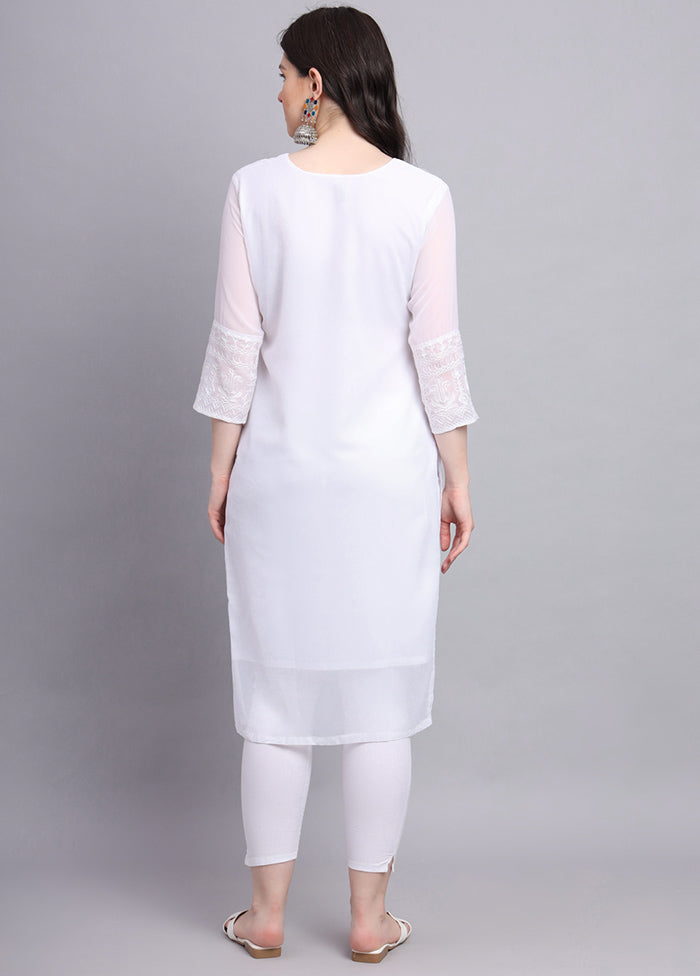 White Readymade Georgette Kurti - Indian Silk House Agencies