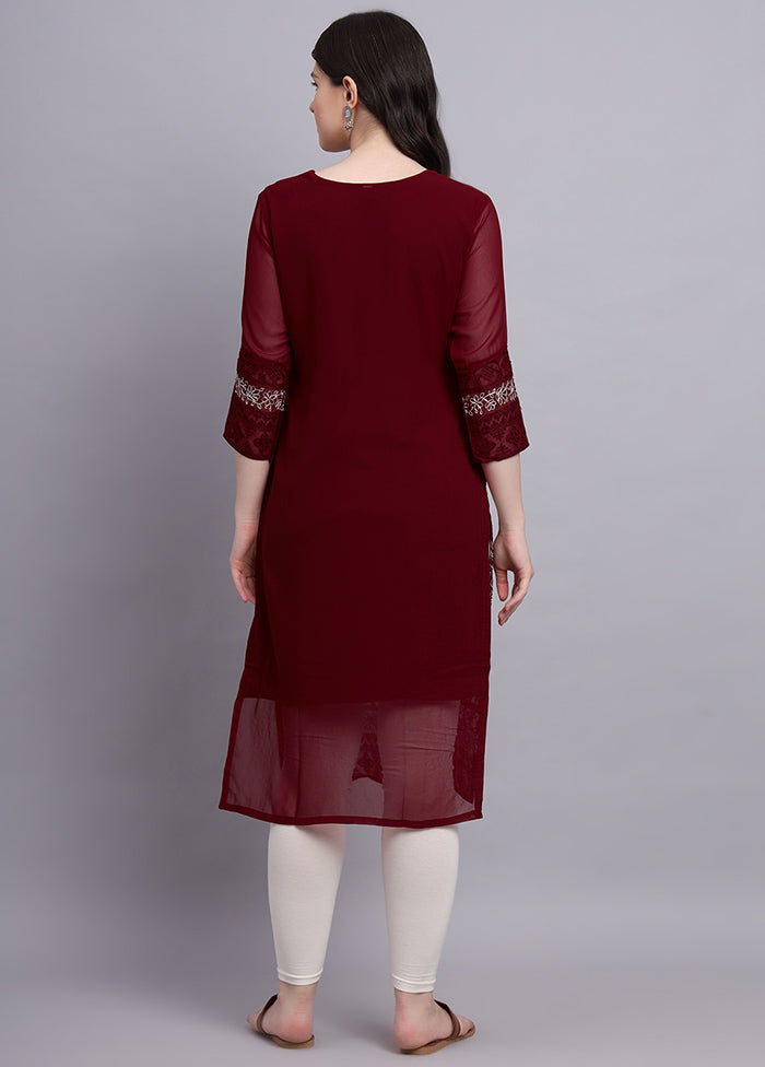 Maroon Readymade Georgette Kurti