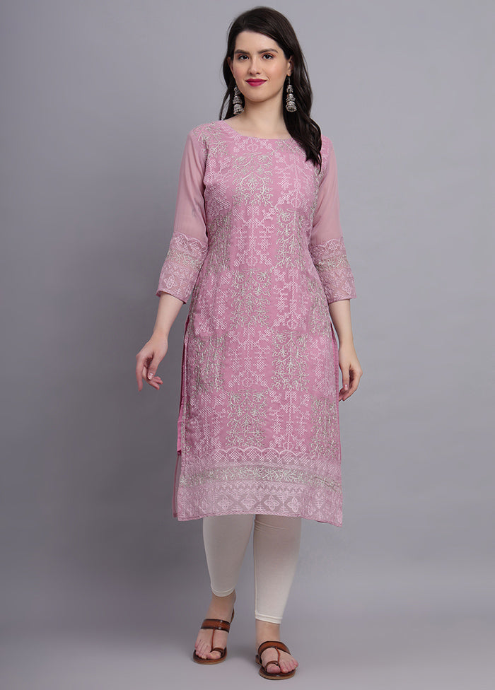 Pink Readymade Georgette Kurti