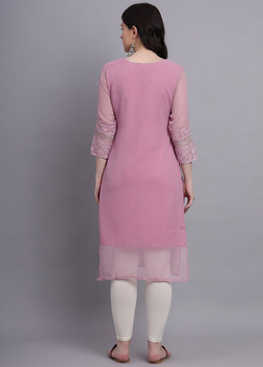 Pink Readymade Georgette Kurti