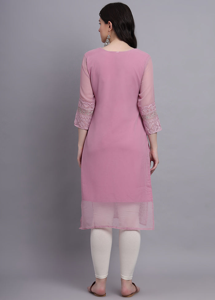 Pink Readymade Georgette Kurti - Indian Silk House Agencies