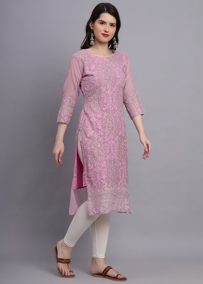 Pink Readymade Georgette Kurti