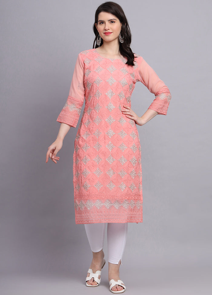 Pink Readymade Georgette Kurti