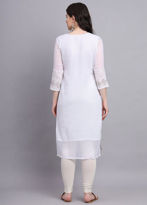 White Readymade Georgette Kurti