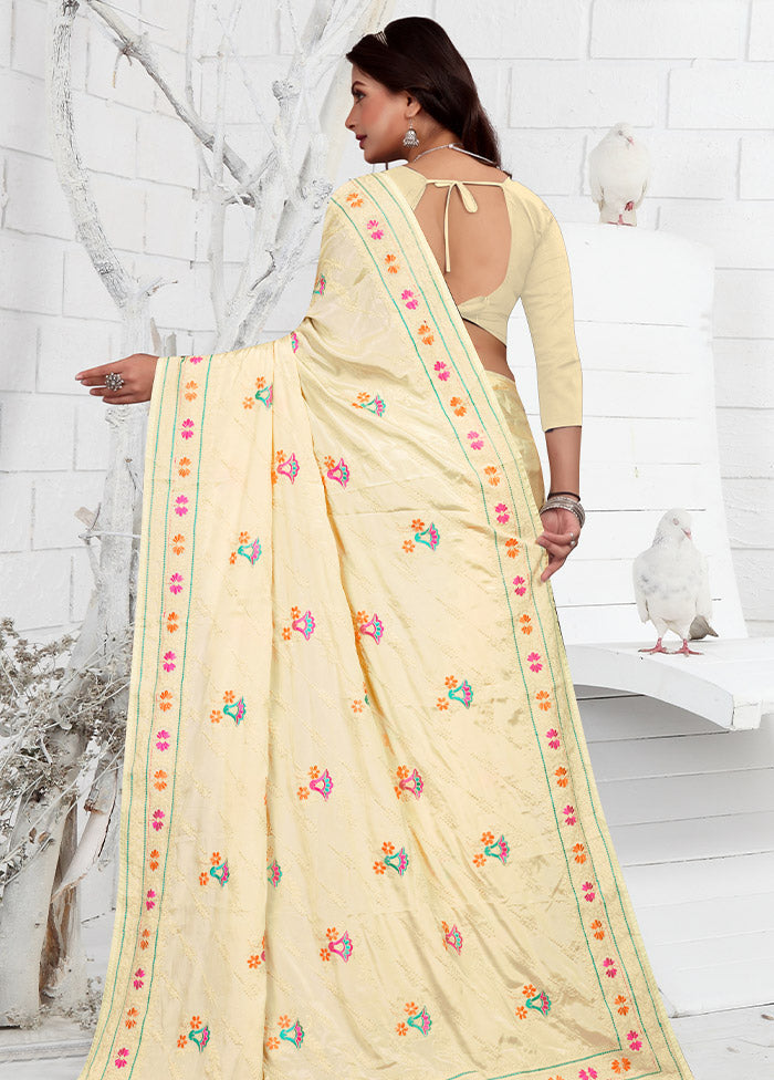 Yellow Georgette Saree With Blouse Piece - Indian Silk House Agencies