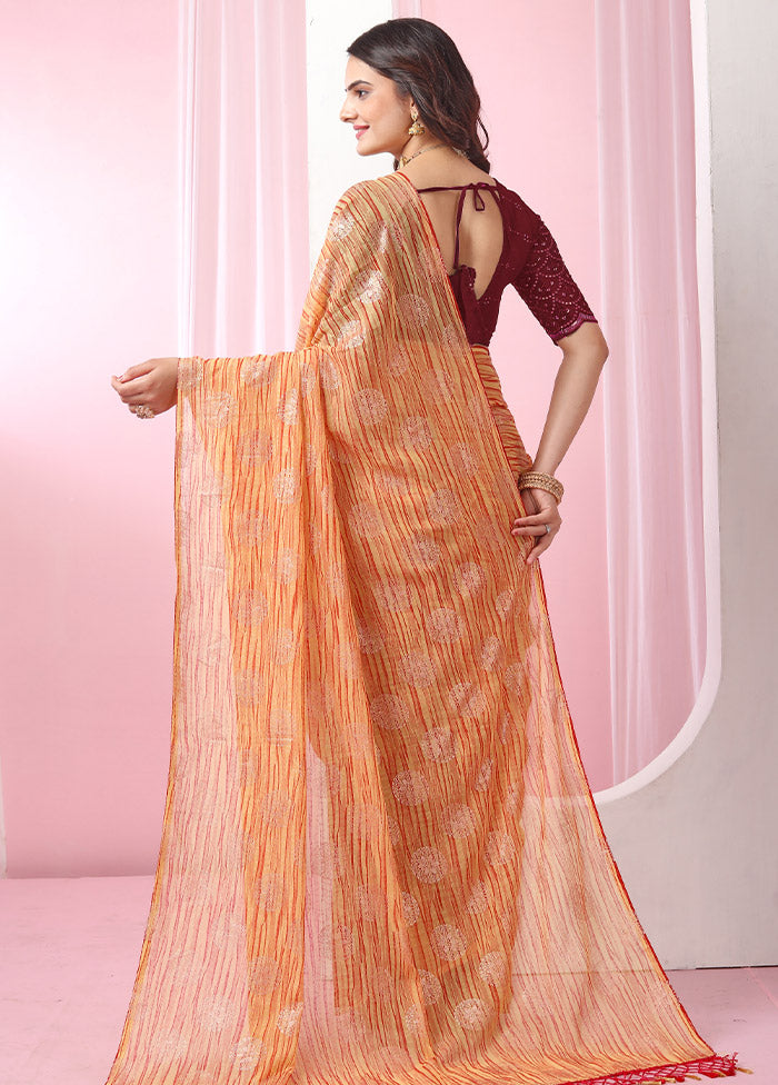 Mustard Georgette Saree With Blouse Piece - Indian Silk House Agencies