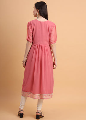 Pink Readymade Georgette Kurti