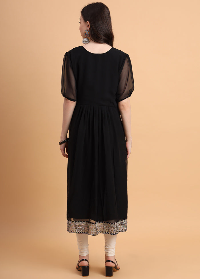 Black Readymade Georgette Kurti - Indian Silk House Agencies