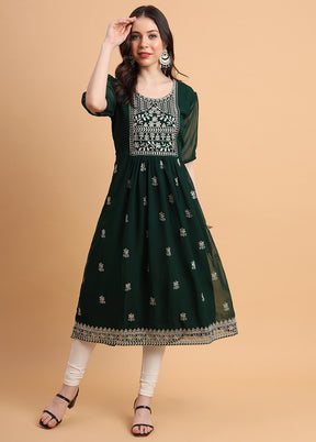 Green Readymade Georgette Kurti