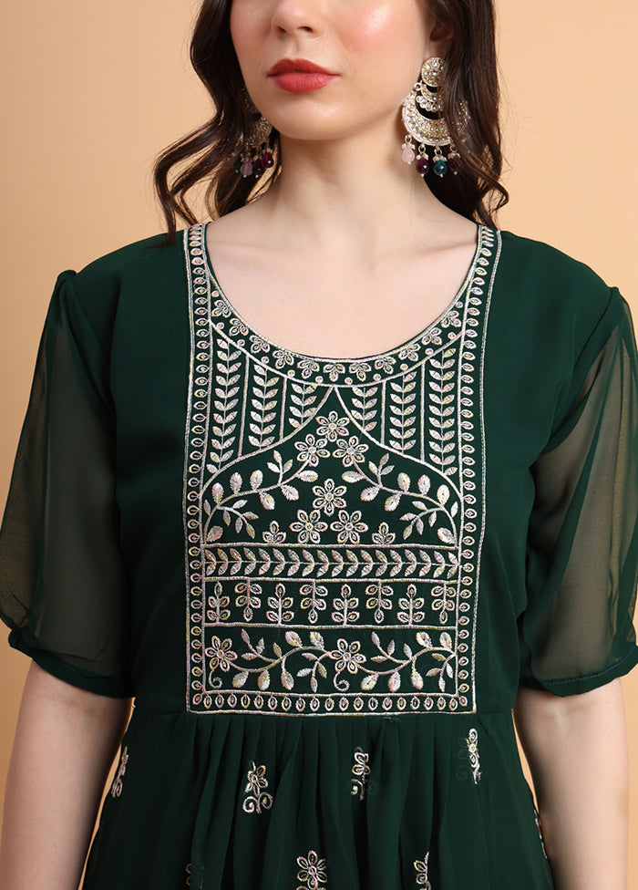 Green Readymade Georgette Kurti