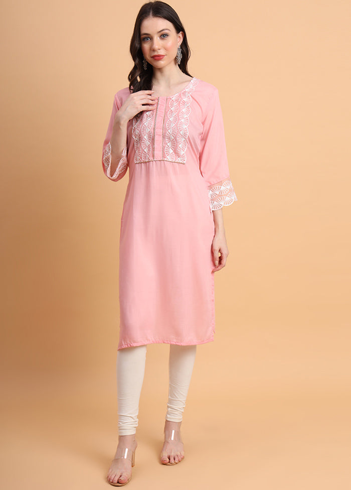 Pink Readymade Silk Kurti