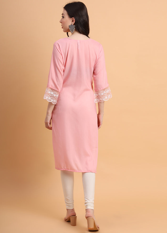 Pink Readymade Silk Kurti