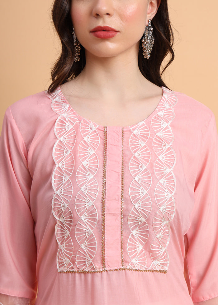 Pink Readymade Silk Kurti