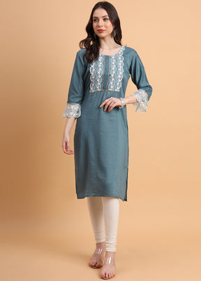 Grey Readymade Silk Kurti