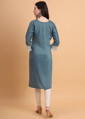 Grey Readymade Silk Kurti