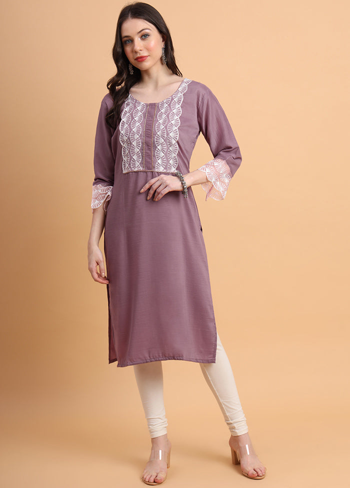 Mauve Readymade Silk Kurti