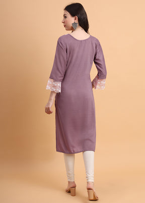 Mauve Readymade Silk Kurti