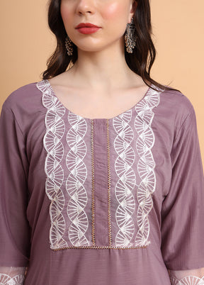 Mauve Readymade Silk Kurti