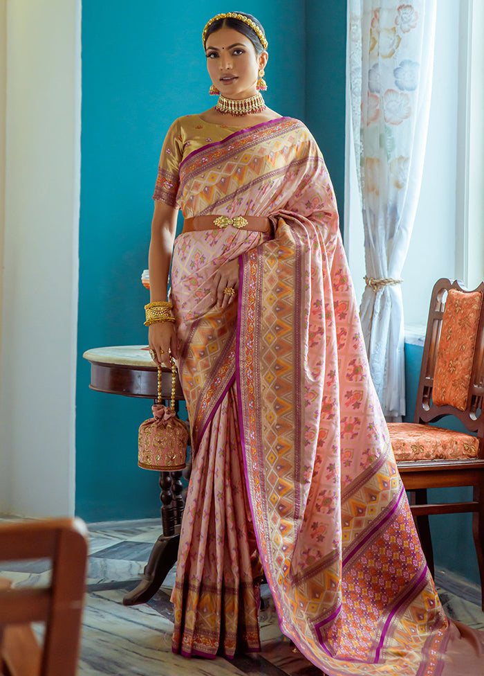 Baby Pink Dupion Silk Saree With Blouse Piece - Indian Silk House Agencies