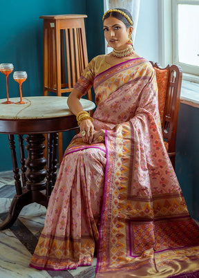 Baby Pink Dupion Silk Saree With Blouse Piece - Indian Silk House Agencies