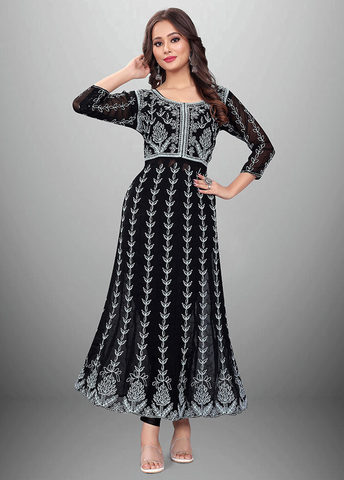 Black Readymade Georgette Kurti - Indian Silk House Agencies