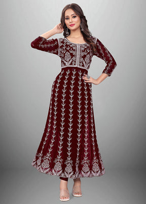 Maroon Readymade Georgette Kurti