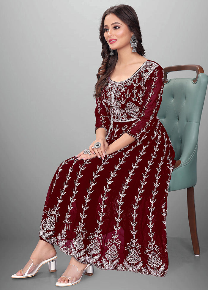 Maroon Readymade Georgette Kurti