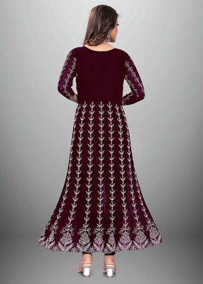 Wine Readymade Georgette Kurti