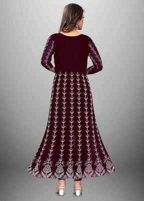 Wine Readymade Georgette Kurti - Indian Silk House Agencies